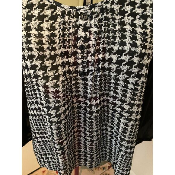 Maurices Hounds Tooth Sheer Boho High Low Tunic Top Size XL - Picture 8 of 8